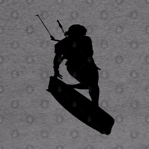 Kitesurfers Freestyle Kite Female Rider Black Silhouette by taiche